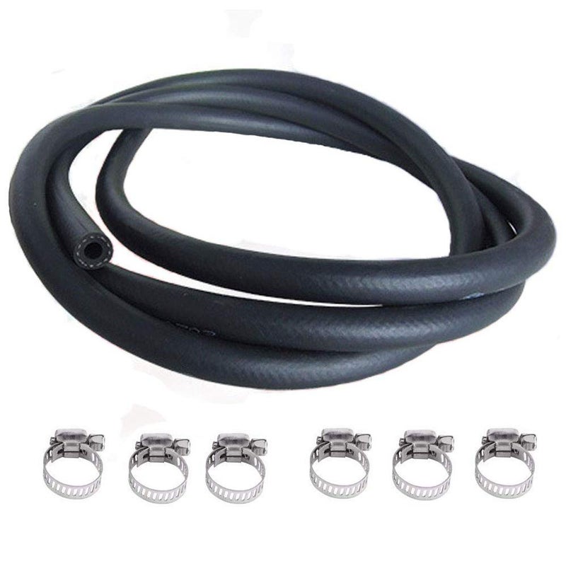 خط وقود بطول 6 أقدام 1/4" ID x 1/2" OD للاستخدام في جزازات العشب والجرارات وآلات إزالة الثلج والدراجات الترابية والمحركات الصغيرة (1/4 بوصة ID)